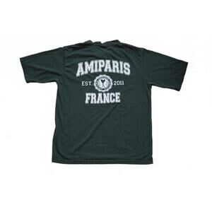AMI Paris France Collegiate Graphic Tee Green Ami de Coeur Logo T-Shirt Medium